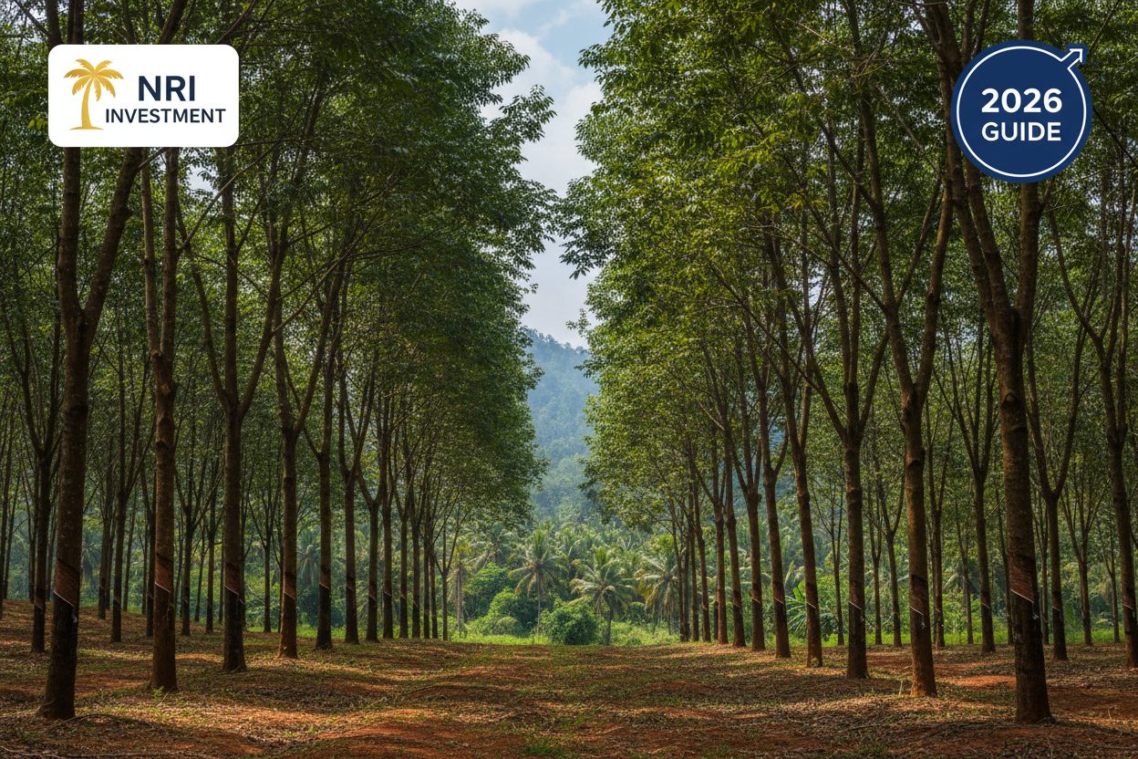 Rubber plantation business Kerala 2026 — NRI investment guide by Blueberry FM