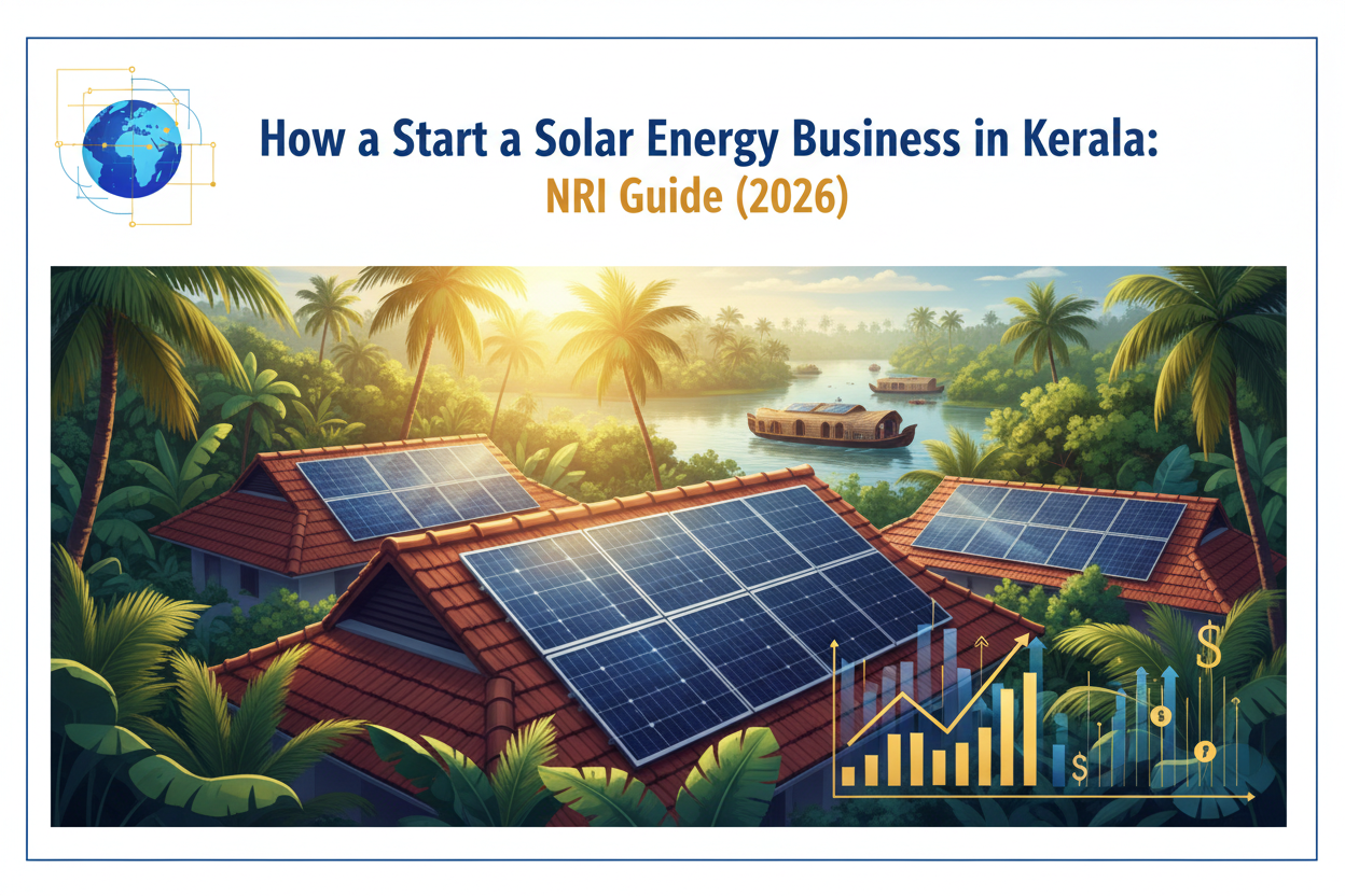 Solar energy business Kerala 2026 — NRI investment and startup guide by Blueberry FM