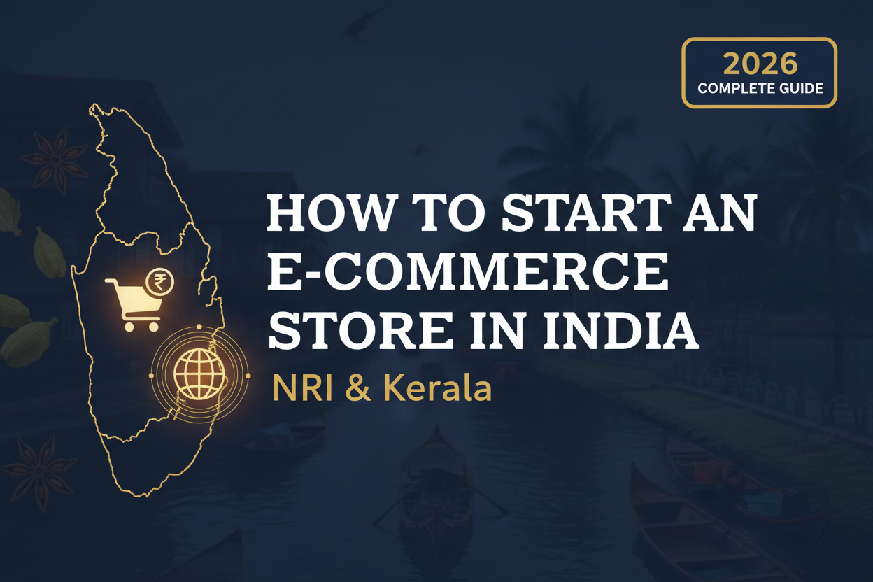 How to Start an E-commerce Store in India 2026 — NRI & Kerala Complete Guide